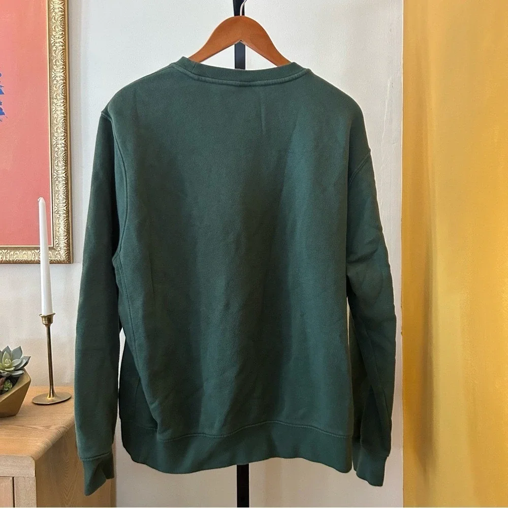 Nike Men's Club Fleece‎ Crewneck Sweatshirt Logo Pullover Fir Dark Green Size L